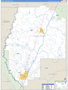 Pearl River County Wall Map Basic Style